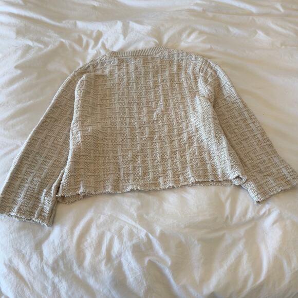 NWT J.Crew Cropped Knit Cream Pull-Over Sweater Size M - Picture 4 of 5